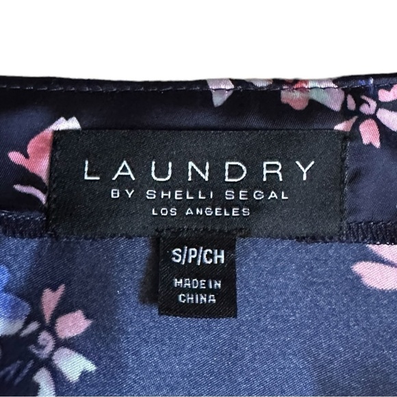 Laundry by Shelli Segal Skirt Set NWT S Navy Floral Satin Lace Cami & Midi Skirt - Picture 10 of 12